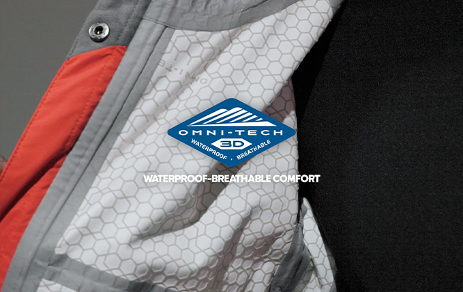 Close up of Omni-Tech 3D technology on garment